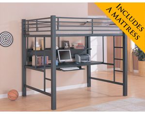 Coaster Company Modern Study Full Workstation 460023 Loft  with mattress included!