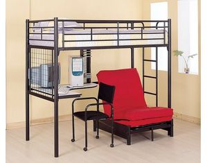 O Train Twin 2209 Loft Bed - FREE Desk Chair, Futon, Cd Rack