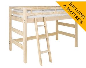 Collegiate Furniture Twin Freedom Junior Loft with mattress included!