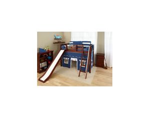 Maxtrix Twin Mid Loft Bed w. Angle Ladder and Slide