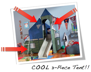 Powell Boys Blue & Green Twin Loft Bed