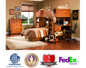 South Shore Sunny Pine Logik Loft Bed Set- Fast FREE FedEx Shipping!