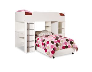 South Shore White Logik Twin Loft Bed with Sheet Set!