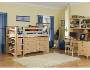 Bolton Furniture Bennington Low Loft with Essex Drawers and Bookcase Set - Natural/Rosewood or Honey! - FREE Inside Delivery!