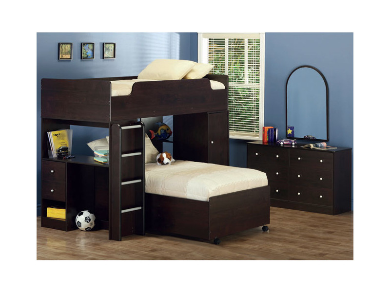 (Shown With Optional Bottom Twin Bed, Mirror, and Dresser)