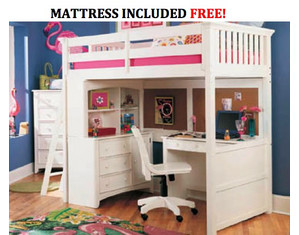 Lea Getaway Loft Bed with FREE Mattress Featuring Inside Delivery and Set-up!