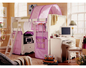 Lea White Spring Garden Low Loft Bed