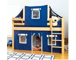 Maxtrix Twin Low Loft Bed with Curtain and Top Tent - FREE Inside Delivery!