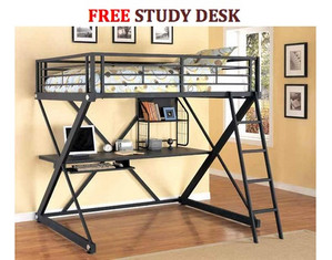 Powell Z-Bedroom Full Size Loft Study Bunk Bed - FREE Inside Delivery!