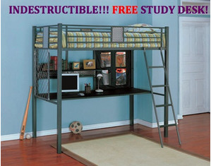 Powell Monster Bedroom Twin Study Loft Bunk Bed - FREE Inside Delivery!