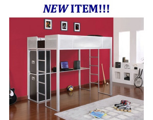 Powell Rock and Roll Full Size Study Loft Bunk Bed - FREE Inside Delivery!