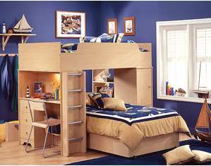South Shore Shaker Double Loft Bed with Desk - Complete Set - FREE Inside Delivery!