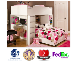 South Shore White Logik Loft Bed - Fast FREE FedEx Shipping!
