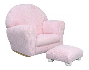 KidKraft Upholstered Rocker and Ottoman Pink Chenille - Fast FREE FedEx Shipping!