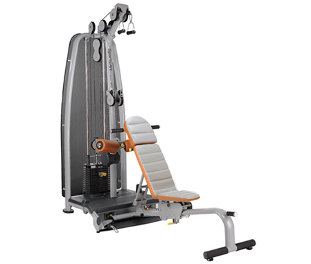 gym exercise chart for chest. chest press, bicep curl,