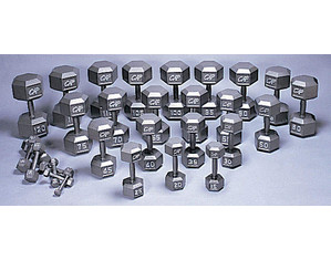 CAP Barbell Gray Hex Dumbbell with Contour Handle - Fast FREE FedEx Shipping!