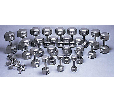 CAP Barbell Gray Hex Dumbbell with Contour Handle