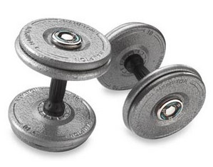 Hampton Fitness 105 to 150 lbs Gray Pro-Style Dumbbells with Snug-Grip Handles