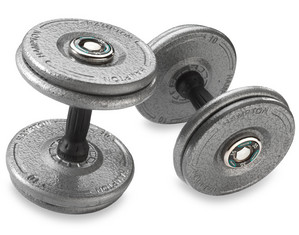 Hampton Fitness Gray Pro-Style Dumbbells with Snug-Grip Handles - Fast FREE FedEx Shipping!