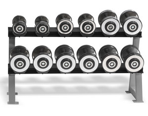 Hampton Fitness 6 Pair Pro-Style Dumbbell Saddle Rack - 2T-SDL-6