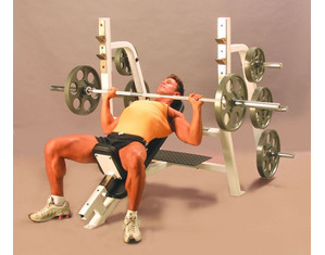 Maxicam Olympic Incline Press with Pro Tabs and Plate Storage Weight Bench