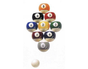 Cue & Case Eagle Eye Stripped Pool Ball Set - Fast FREE FedEx Shipping!