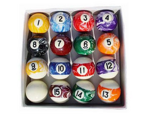 Cue & Case Marbleized Pool Ball Set