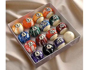 The C L Bailey 6 Set Swirl Billiard Ball - Fast FREE FedEx Shipping!