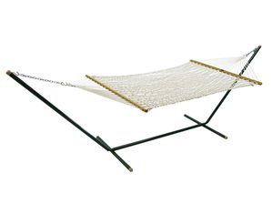 Algoma Imported 2 Point Cotton Rope Hammock and Stand Combination - Fast FREE FedEx Shipping!