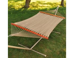 Algoma Imported 2 Point Golden Brown Soft Polyester Rope Hammock