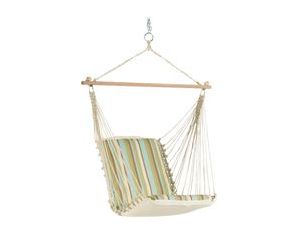 Hatteras Hammocks Cushioned Single Swing - Spring Bay Stripe