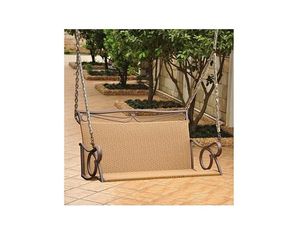 ICI Valencia Resin Wicker Steel Loveseat Swing