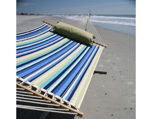 Pawleys Island Beaches Large Quilted Fabric Hammock in Cabin Stripe