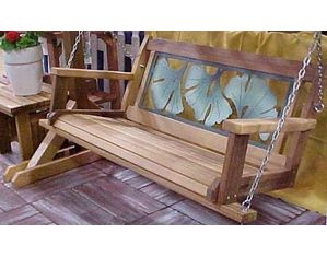 Wood Country Ginkgo Leaf Porch Swing