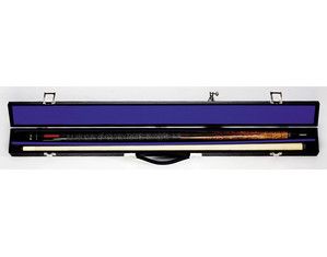 Cue & Case Black 1 x 1 White Stitching Hard Box Case