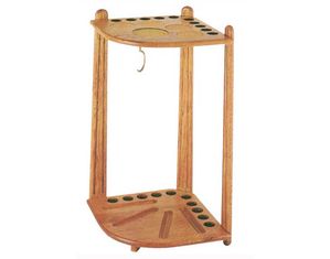 Sterling Deluxe Corner Solid Oak 10 Pool Cue Rack