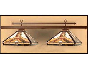 Midnight Flame Lighting B 9142-L Antico Stained Glass Mission 3 Pool Table Light