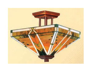 Midnight Flame Lighting SF 14-V Antico Stained Glass Mission 2 Pool Table Light - Fast FREE FedEx Shipping!
