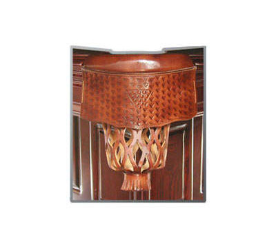 Leather Pocket with Fringed Accents