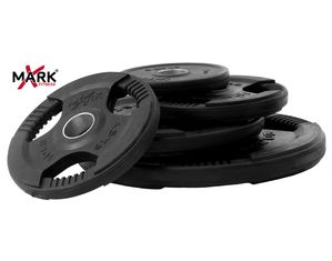 X Mark Fitness 255 lb Rubber Coated Olympic Weight Set