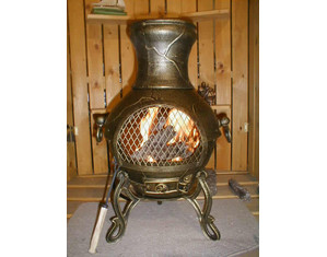 Blue Rooster Cast Aluminum Etruscan Chimenea