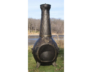 Blue Rooster Cast Aluminum Grape Chimenea
