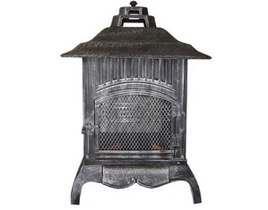Fire Sense Pagoda Cast Iron Chiminea with Cooking Grill