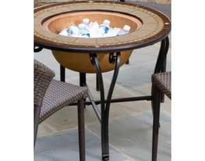 Alfresco Home Colosseo 30 inch Round Beverage Cooler/ Fire Pit Chat Table - C6 Model