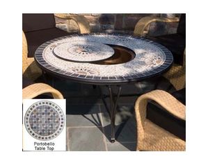 Alfresco Home Portobello 30 inch Round Beverage Cooler/ Fire Pit Chat Table - C6 Model