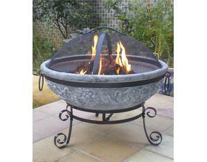 Blue Rooster Grape Gas Fire in Gray