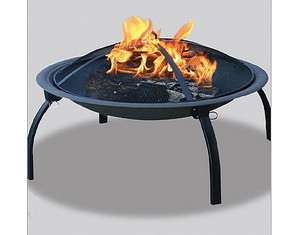 UniFlame 35 inch Wide Black Bowl with Folding Legs and Carrying Case Fire Pit