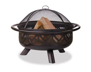 Blue Rhino Oil Rubbed Bronze Outdoor Firebowl with Geometric Design