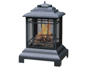 UniFlame Large Black Firehouse with Protective Cover