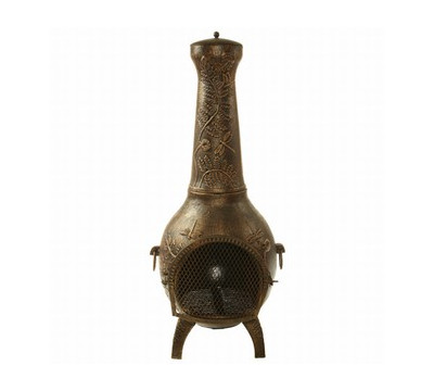 Oakland Living Antique Bronze Dragonfly Chimenea With Grill